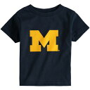 トゥーフィートアヘッド TWO FEET AHEAD ミシガン ウルヴァリンズ ベビー 赤ちゃん用 ロゴ Tシャツ 紺色 ネイビー 【 TWO FEET AHEAD TODDLER BIG LOGO TSHIRT NAVY 】 キッズ ベビー マタニティ トップス