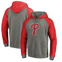 FANATICS BRANDED フィラデルフィア フィリーズ チーム ロゴ ラグラン メンズファッション トップス パーカー メンズ 【 Philadelphia Phillies Distressed Team Logo Tri-blend Big And Tall Raglan Pullover Hoodie - G
