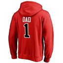 FANATICS BRANDED カロライナ 赤 レッド 【 RED FANATICS BRANDED CAROLINA HURRICANES NUMBER ONE DAD PULLOVER HOODIE 】 メンズファッション トップス パーカー