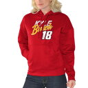 G-III 4HER BY CARL BANKS ジースリー レディース ゲーム 赤 レッド WOMEN'S 【 GAME RED GIII 4HER BY CARL BANKS KYLE BUSCH DAY PULLOVER HOODIE 】 レディースファッション トップス パーカー