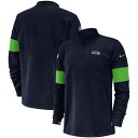 ナイキ NIKE シアトル シーホークス サイドライン パフォーマンス ジャケット カレッジ 紺 ネイビー プルオーバージャケット 【 NAVY NIKE SIDELINE PERFORMANCE HALFZIP COLLEGE 】 メンズファッショ