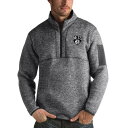 アンティグア ANTIGUA ブルックリン ネッツ ジャケット 黒 ブラック プルオーバージャケット 【 BLACK ANTIGUA FORTUNE 1 2ZIP HEATHERED 】 メンズファッション コート ジャケット