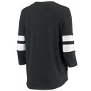 LET LOOSE BY RNL キングス レディース チーム ロゴ ストライプ スリーブ Tシャツ 黒 ブラック WOMEN'S 【 KINGS TEAM STRIPE SLEEVE BLACK LET LOOSE BY RNL LOS ANGELES LOGO TRIBLEND 3 4 TSHIRT 】 レディースファッシ