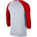 ナイキ NIKE ベースボール パフォーマンス ラグラン Tシャツ 白 ホワイト 赤 レッド 【 RAGLAN WHITE RED NIKE GEORGIA BULLDOGS BASEBALL PERFORMANCE 3 4SLEEVE TSHIRT 】 メンズファッション トップス Tシャツ