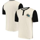 FANATICS BRANDED シャークス スリーブ ヘンリー Tシャツ 白 ホワイト 黒 ブラック 【 SLEEVE WHITE BLACK FANATICS BRANDED SAN JOSE SHARKS TRUE CLASSICS SHORT HENLEY TSHIRT 】 メンズファッション トップス Tシャ