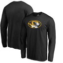 FANATICS BRANDED ミズーリ タイガース チーム ロゴ スリーブ Tシャツ 黒 ブラック & 【 TEAM SLEEVE BLACK FANATICS BRANDED MISSOURI TIGERS BIG TALL PRIMARY LOGO LONG TSHIRT 】 メンズファッション トップス Tシ