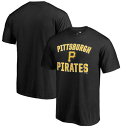 FANATICS BRANDED ピッツバーグ 海賊団 ビクトリー Tシャツ 黒 ブラック & 【 VICTORY BLACK FANATICS BRANDED PITTSBURGH PIRATES ARCH BIG TALL TSHIRT 】 メンズファッション トップス Tシャツ カットソー