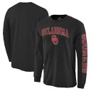 ファナティクス FANATICS BRANDED オクラホマ スーナーズ ロゴ スリーブ Tシャツ 黒色 ブラック 長袖 【 SLEEVE FANATICS BRANDED DISTRESSED ARCH OVER LOGO HIT TSHIRT BLACK 】 メンズファッション トップス Tシ