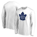 FANATICS BRANDED トロント ロゴ スリーブ Tシャツ 白 ホワイト 【 SLEEVE WHITE FANATICS BRANDED TORONTO MAPLE LEAFS PRIMARY LOGO LONG TSHIRT 】 メンズファッション トップス Tシャツ カットソー