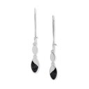 ナインウエスト 銀色 シルバー イヤリング レディース 【 SILVER NINE WEST TONE THREADER DOUBLE DROP EARRINGS JET 】