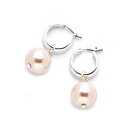 パール フープ イヤリング ピンク レディース 【 PINK BELK PEARL HOOP EARRINGS 】