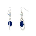 青色 ブルー 銀色 シルバー イヤリング レディース 【 SILVER BELK ORBITAL BLUE BEAD TONE EARRINGS 】