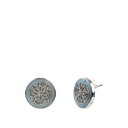 イヤリング 青色 ブルー レディース 【 KIM ROGERS CABOCHON FILIGREE BUTTON EARRINGS BLUE 】