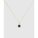 黄色 イエロー ゴールド レディース 【 YELLOW MICHAEL HILL HALO PENDANT WITH CREATED EMERALD AND DIAMONDS IN 10KT GOLD 】