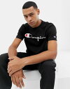 チャンピオン CHAMPION Tシャツ ラージ ロゴ イン 黒 ブラック メンズ 男性用 カットソー トップス 【 BLACK TSHIRT WITH LARGE LOGO IN 】