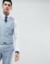 フェロー ウェディング スリム フィット プレイン リネン ウエストコート 青 ブルー メンズ 男性用 メンズファッション ジレ 【 SLIM BLUE GIANNI FERAUD WEDDING FIT PLAIN LINEN WAISTCOAT 】
