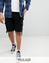 デューク DUKE キング サイズ カーゴ ショーツ ポケット イン 黒 ブラック メンズ 男性用 メンズファッション ズボン 【 BLACK KING SIZE CARGO SHORTS WITH POCKETS IN 】