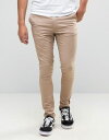 エイソス ASOS デザイン エクストリーム スーパー スキニー チノ イン ストーン メンズ 男性用 ズボン メンズファッション 【 DESIGN EXTREME SUPER SKINNY CHINOS IN STONE 】
