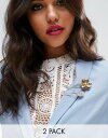 ASOS エイソス Pack of 2 Jewel Brooch Pins