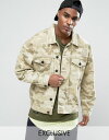 ケイラーアンドサンズ cayler & sons denim jacket in camo with distressing イン ジャケット & 迷彩 デニム カモフラ コート メンズファッション アウター