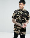 【スーパーセール続行!6/27まで】【送料無料】Cayler & Sons Longline Velour T-Shirt Tシャツ In Camo カモフラ 迷彩
