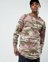 ケイラーアンドサンズ cayler & sons tシャツ ロング スリーブ ロングライン イン カモフラ 迷彩 & longline long sleeve tee in camo with distressing カットソー メンズファッション トップス