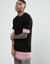 ケイラーアンドサンズ cayler & sons tシャツ ロングライン & レイヤード longline layered with distressing カットソー メンズファッション トップス