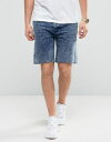 アッシュ ケイラーアンドサンズ ash cayler & sons ロウ ヘム イン & ウォッシュ ショーツ アシッド デニム raw hem denim shorts in acid wash ズボン メンズファッション パンツ