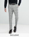 ハート スリム スーツ パンツ イン チェック GRAY灰色 グレイ & ファッション 【 SLIM GREY HEART DAGGER SUIT TROUSERS IN POW CHECK 0 】