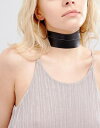 vanessa mooney leather look chunky choker with gold plated chain 金 チャンキー チェイン チョーカー ルック レザー ヴァネッサ ゴールド レディースジュエリー アクセサリー ジュエリー