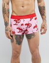 エイソス asos レッド ヒップスター プリント スケート 赤 & ピンク hipsters with pink red skating dino print ボクサーパンツ 下着 ナイトウエア インナー メンズインナー