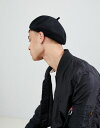 エイソス ASOS デザイン ベレー ハット イン 黒 ブラック ニット ファブリック メンズ 男性用 メンズファッション 【 BLACK DESIGN BERET HAT IN KNITTED FABRIC 】