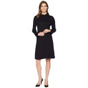 ナイン ウェスト リブ フレアー スリーブ ドレス ワンピース 黒 ブラック レディース 女性用 レディースファッション 【 SLEEVE BLACK NINE WEST RIB FLARE DRESS 】