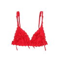 ハンカチ シグネイチャー レース ピーカブー 赤 レッド レディース 女性用 【 HANKY PANKY SIGNATURE LACE PEEKABOO BRALETTE 487831 RED 】