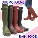 【あす楽】レディース ジョッキーレインブーツ ドゥオモパルム DUOMO PALME 8316 8318 長靴 ラバーブーツ オールシーズン バックル飾り カップインソール