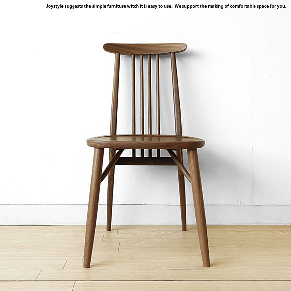 ウォールナット材 ウォールナット無垢材 天然木 木製椅子 ウィンザースタイルのダイニングチ…...:joystyle-interior:10003770
