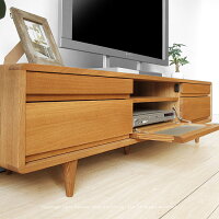 【JOYSTYLE限定モデル・数量限定商品】人気シリーズ「POCKET・テレビボード」をタモ材のみで製作した限定色無垢材テレビボードPocket-TV150TNNガラス扉付きスライドレール付きで新登場!