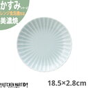 かすみ 青白 18.5×2.8cm 丸皿 プレート 美濃焼 約310g 日本製 和食器 青い 水色 ライトブルー 丸 丸い 皿 食器 取り皿 サラダ パン皿 朝食 おしゃれ 陶器 しのぎ 鎬 光洋陶器 レンジ対応 食洗器対応 ラッピング不可