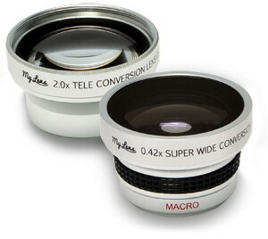 My Lens 2.0倍 （望遠）テレコン＆0.42倍（超広角） ワイドコンバージョンレンズ【25〜37mm 】 セット■望遠と超広角のお得セット