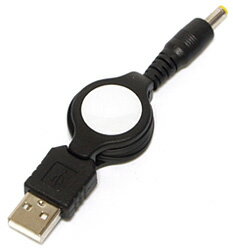 くるくる USB充電ケーブル DC 黒