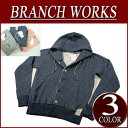 【特価! 3色3サイズ】wo052 新品 Branch Works スウェット パーカー カーディガン ブランチワークス アメカジ BRANCHWORKS ユニセックス