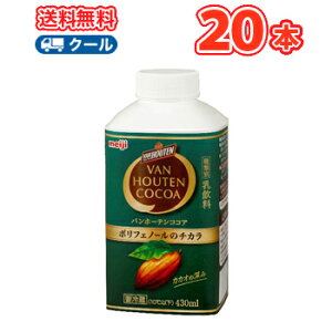 明治 バンホーテンココア 430ml 20本（クール便）VAN HOUTEN COCOA ココア飲料 送料無料