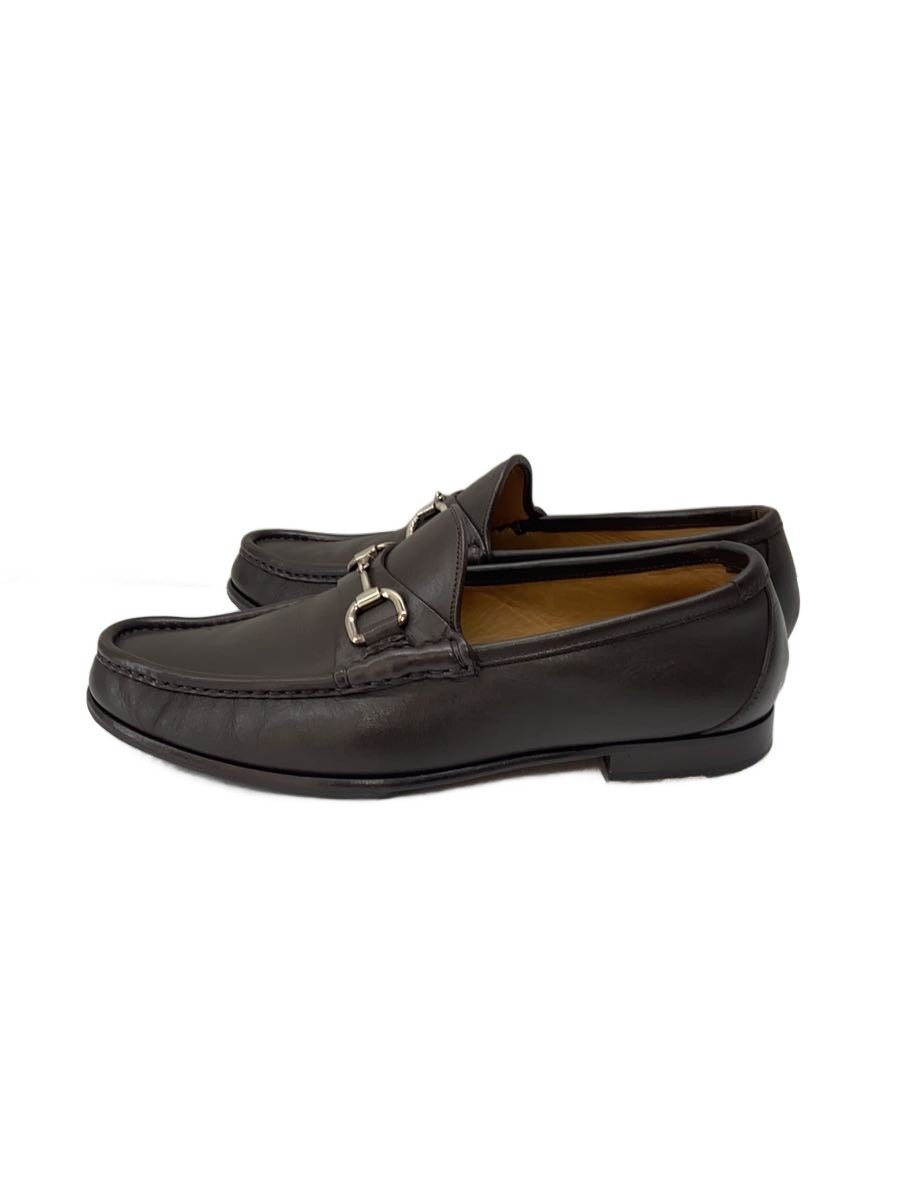 【中古】GUCCI◆ソールスレ/内側使用感有/ローファー/UK7/BRW/レザー/367762【シューズ】