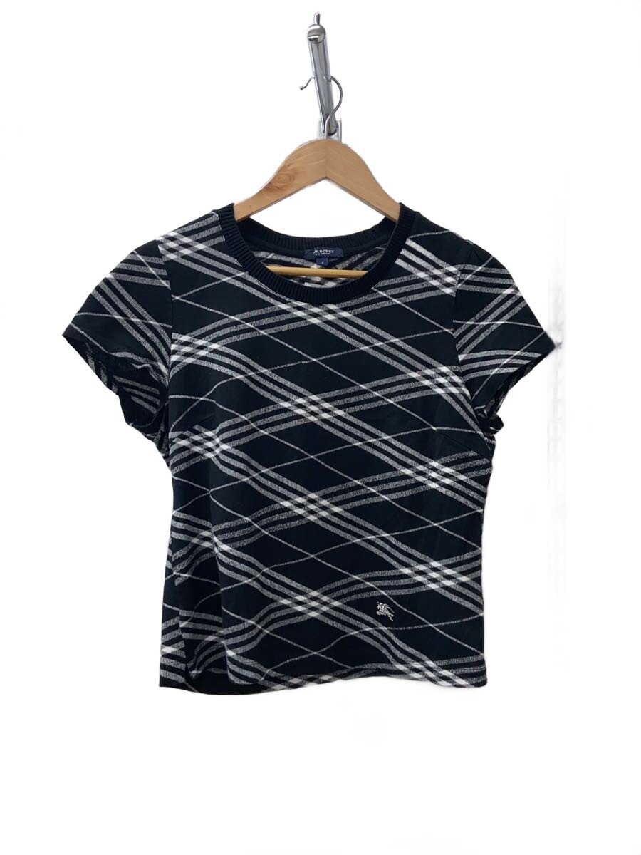 【中古】BURBERRY LONDON◆半袖カットソー/4/コットン/BLK/チェック/FAG06-036-09【レディースウェア】