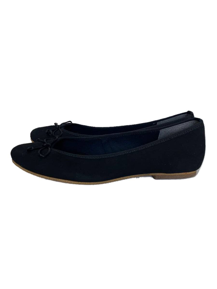 【中古】farfalle◆フラットパンプス/39/BLK/コットン【シューズ】