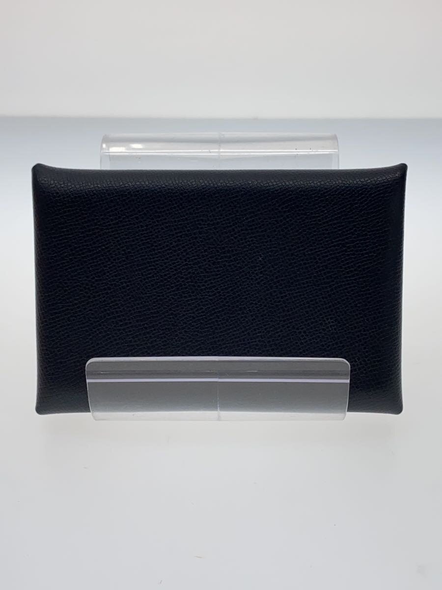 【中古】HERMES◆カルヴィ/カードケース/レザー/BLK/レディース/U刻印//【服飾雑貨他】