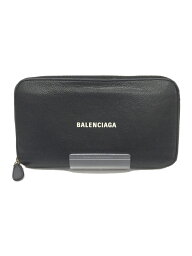 【<strong>中古</strong>】BALENCIAGA◆長財布/レザー/BLK/メンズ【服飾雑貨他】