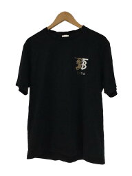 【中古】BURBERRY LONDON◆ロゴ刺繍_Tシャツ/S/コットン/BLK【メンズウェア】