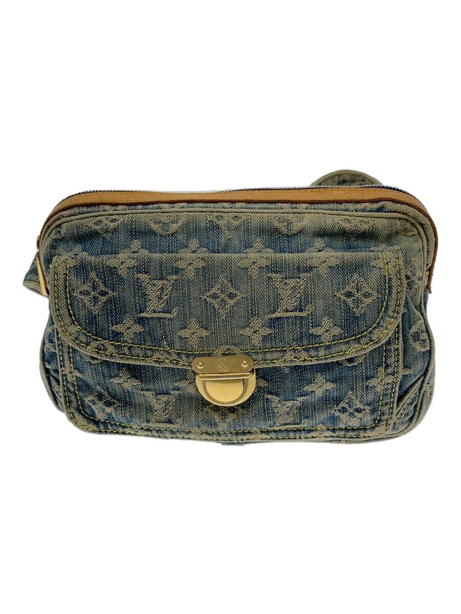 【中古】LOUIS VUITTON◆バムバッグ_モノグラム・デニム_BLU/ウエストバッグ/ボディバッグ/デニム/ブルー/青【バッグ】