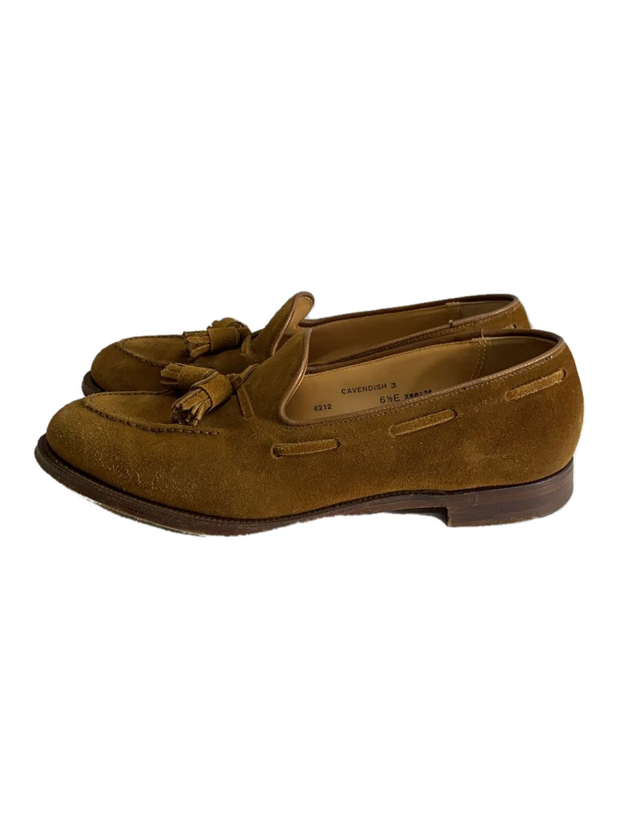 【中古】CROCKETT&JONES◆ローファー/UK6.5/BRW/スウェード/6212-3075【シューズ】